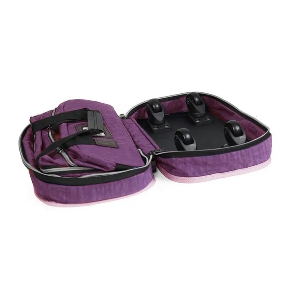 Biaggi Zipsak luggage under-seat expandable carry-on Purple bag roller wheels - Picture 5 of 9